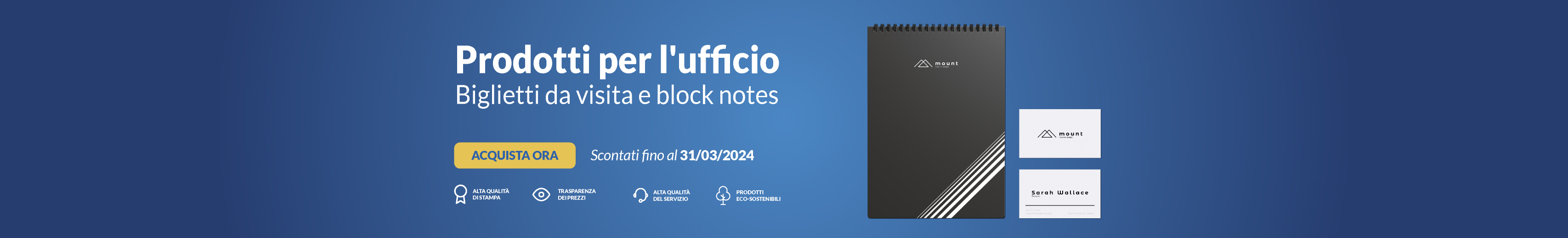 Homepage B - Biglietti da visita e block notes UFFICIO